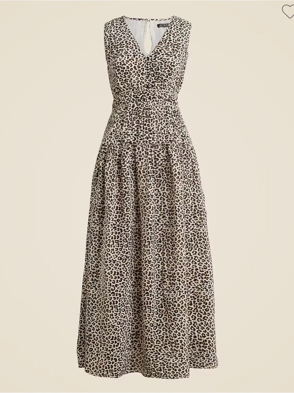J. Crew Smocked Leopard midi dress NWT